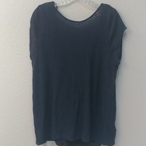 Oversize royal blue t shirt with draped bavk